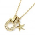 SYMPATHY OF SOUL（シンパシーオブソウル）　Horseshoe Amulet + Small Star Charm - K18Yellow Gold w/Diamond Set Necklace（ホースシューアミュレット＋スモールスターチャーム - K18イエローゴールド w/ダイヤモンド セットネックレス）