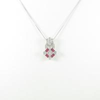 K18WG ルビーネックレス