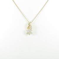 K18YG フラワー ダイヤモンドネックレス