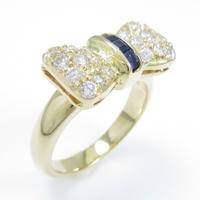 750YG リボン サファイヤリング