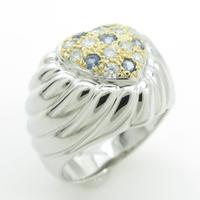 750WG／750YG ハート サファイヤリング30％引き