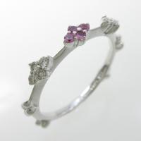 K10WG ピンクサファイヤリング