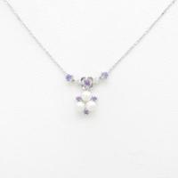 K18WG カラーストーンネックレス