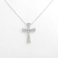K18WG クロス ダイヤモンドネックレス