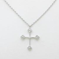 K18WG クロス ダイヤモンドネックレス20％引き