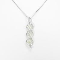 K18WG スリーストーン ダイヤモンドネックレス