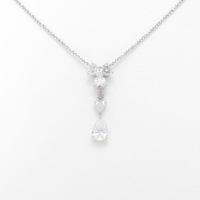 K18WG ダイヤモンドネックレス 0．354ct・D・VVS1・ペアシェイプ
