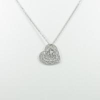 K18WG ハート ダイヤモンドネックレス