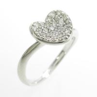 K18WG ハート ダイヤモンドリング