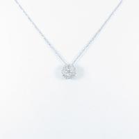 K18WG フラワー ダイヤモンドネックレス