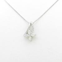 K18WG フラワー ダイヤモンドネックレス20％引き