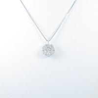 K18WG フラワー ダイヤモンドネックレス