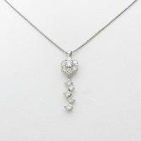 K18WG フラワー ダイヤモンドネックレス