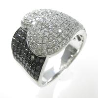 K18WG／K18BG ハート パヴェ ダイヤモンドリング