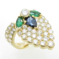 K18YG イチゴ カラーストーンリング