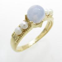 K18YG カルセドニーリング20％引き