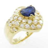 K18YG ハート サファイヤリング30％引き