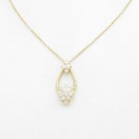 K18YG フラワー ダイヤモンドネックレス