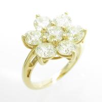 K18YG フラワー ダイヤモンドリング