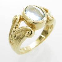 K18YG ブルートパーズリング