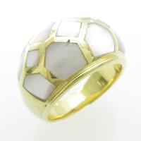 K18YG マザーオブパールリング30％引き