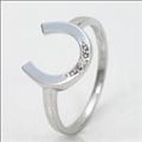 【送料無料】K10ホワイトゴールドダイヤモンドリング