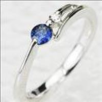 【送料無料】K18ホワイトゴールドサファイアダイヤモンドリング