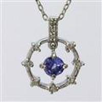 【送料無料】K18ホワイトゴールドタンザナイトネックレス