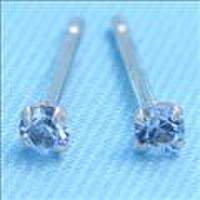 ジェムケリーホワイトゴールドピアスジルコニア(直径1.5mm)