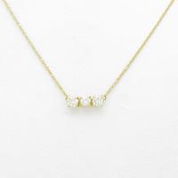 750YG スリーストーン ダイヤモンドネックレス
