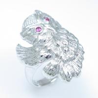 K14WG フクロウ ルビーリング