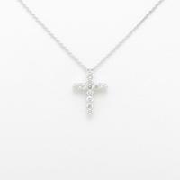 K18WG クロス ダイヤモンドネックレス