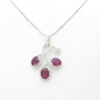 K18WG ルビーネックレス