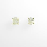 K18YG ダイヤモンドピアス 1．020ct・1．110ct・M・I1・オーバルカット