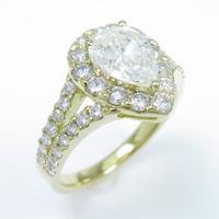 K18YG ダイヤモンドリング 0．980ct・G・SI2・ペアシェイプ