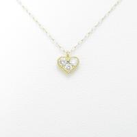 K18YG ハート ダイヤモンドネックレス