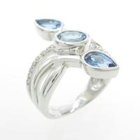 K18WG アクアマリンリング