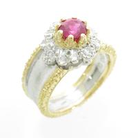 K18YG／PT ルビーリング