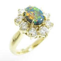 K18YG ブラックオパールリング