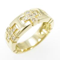 K18YG クロス ダイヤモンドリング