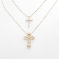 K18PG クロス ダイヤモンドネックレス