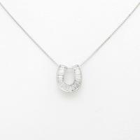 K18WG ホースシュー ダイヤモンドネックレス