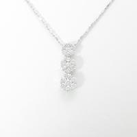 K18WG フラワー ダイヤモンドネックレス