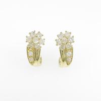 K18YG フラワー ダイヤモンドピアス