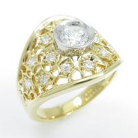 K18YG／PT ダイヤモンドリング