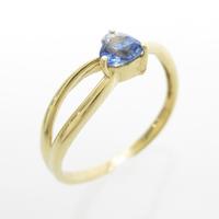 K18YG ハート サファイヤリング