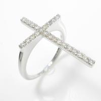 K18WG クロス ダイヤモンドリング