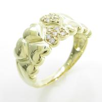 K18YG ハート ダイヤモンドリング