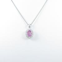 【リメイク】PT 非加熱 ピンクサファイヤネックレス