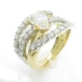 K18YG／PT ダイヤモンドリング 0．845ct・L・SI2・ペアシェイプ10％引き